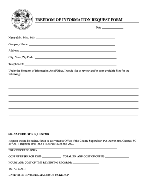 Freedom of Information Request Form