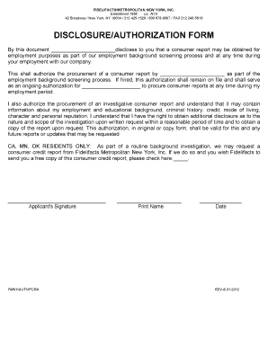 Background Screening Authorization Form