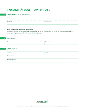 Swedish Sole Ownership Declaration