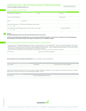 Avanza Pension Insurance Application