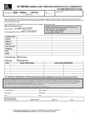 ZebraCare Printer Maintenance Agreement