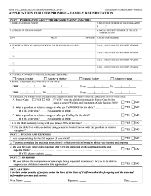California Family Reunification Compromise Application