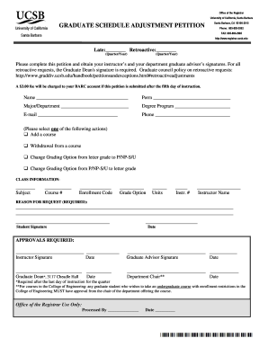 Graduate Schedule Adjustment Petition