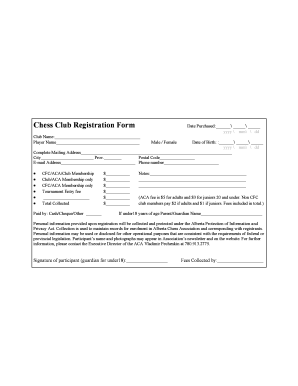 Chess Club Registration Form - albertachess