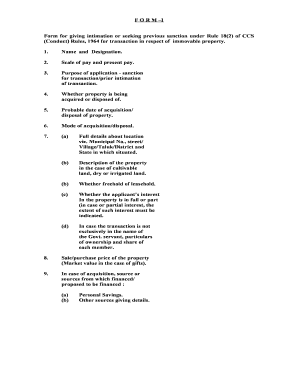 CCS Conduct Rules Property Transaction Form