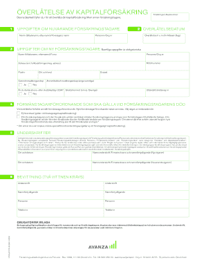 Swedish Capital Insurance Transfer Form