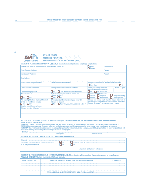 Medical and Property Claim Form