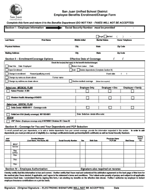 Employee Benefits Enrollment Form