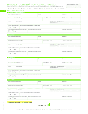 Swedish Trading and Deposit/Account Agreement
