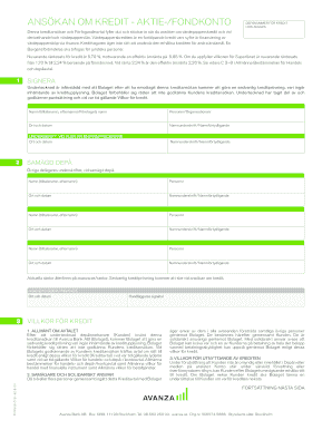 Avanza Securities Credit Application