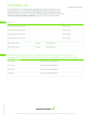 Avanza Bank Transfer Authorization Form