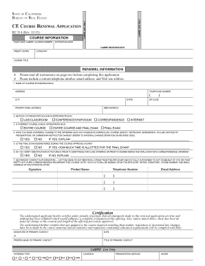 California Real Estate Continuing Education Offering Checklist
