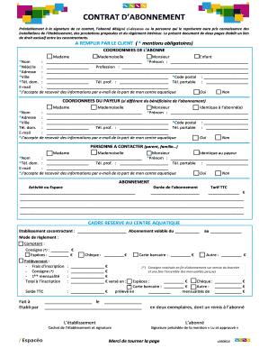 Contrat d'abonnement