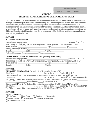 California Child Care Assistance Application