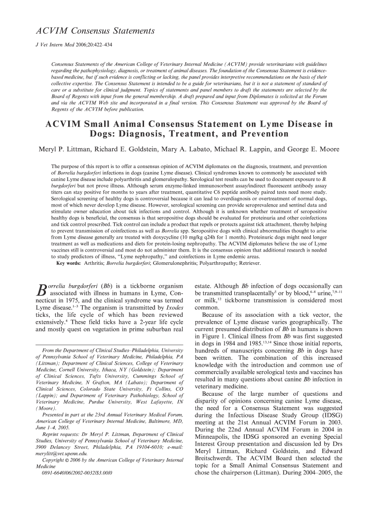 Fillable Online ACVIM Consensus Statements Fax Email Print pdfFiller