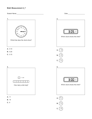 Math Measurement Worksheet