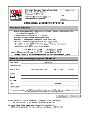 CORA Membership Form