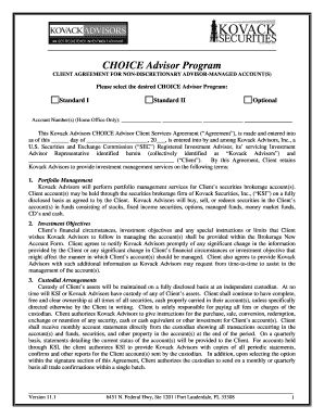 CHOICE Advisor Program Client Agreement