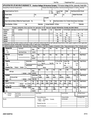 Application for Life and Health Insurance