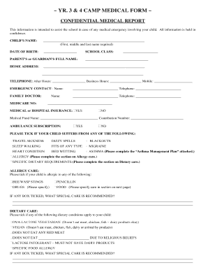 Camp Medical Form