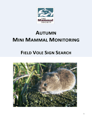 Field Vole Sign Search Form