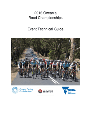 2016 Oceania Road Championships Event Technical Guide - cycling org