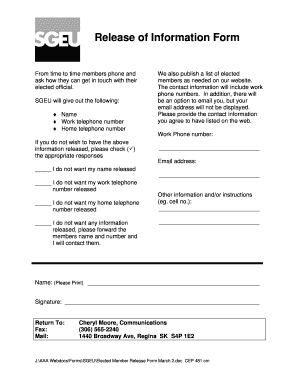 Release of Information Form