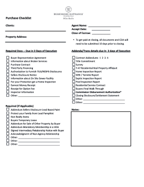 Purchase Checklist - bhhsimagesfnistoolscom