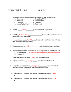 Fingerprint Identification Quiz
