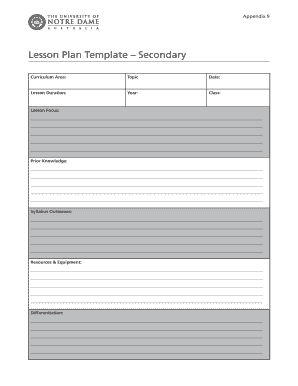 Lesson Plan Template Secondary - The University of