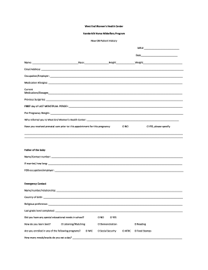 New OB Patient History Form