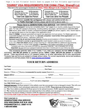 China Tourist Visa Application