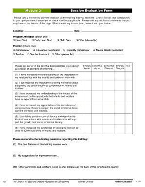 Module 2 Session Evaluation Form