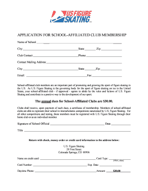 School-Affiliated Club Membership Application