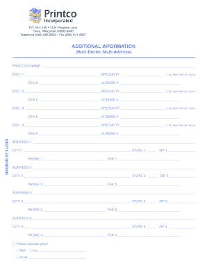 Multi-Doctor Practice Information Form