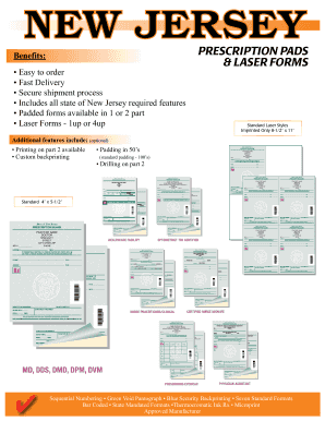 New Jersey Prescription Blank Form
