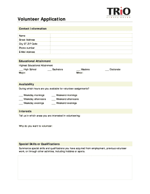 Volunteer Application Form