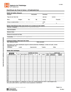 Catalonia Final Work and Habitability Certificate