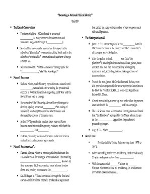 US Political History Study Guide