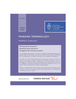 Pensions Terminology Order Form