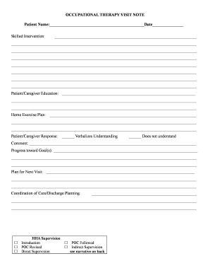 Occupational Therapy Visit Note