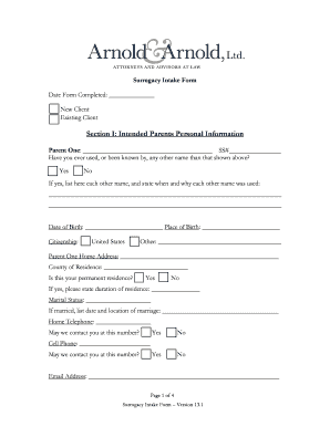 Surrogacy Intake Form