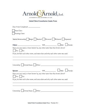 Initial Client Consultation Intake Form