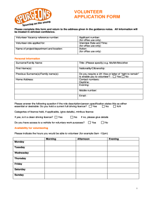Volunteer Application Form
