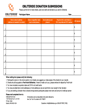 Fundraising tracking template excel - 2014 Offline Donation Tracking Form 05092014xlsx - obliteride