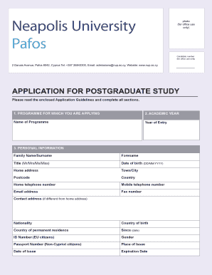 Neapolis University Application Form