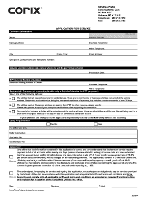 Application for Utility Service