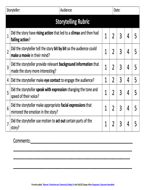 Storytelling Rubric