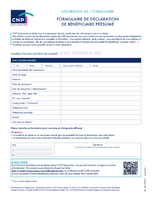 FORMULAIRE DE DÉCLARATION DE BÉNÉFICIAIRE PRÉSUMÉ