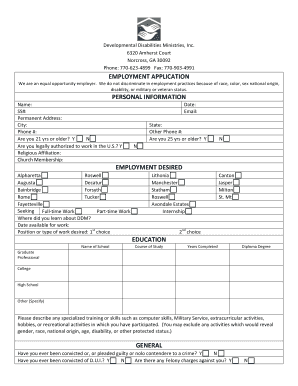 Employment Application Form